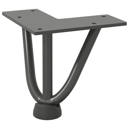 Haarnadelbeine für Couchtisch 4 Stk. Anthrazit 10 cm Massivstahl