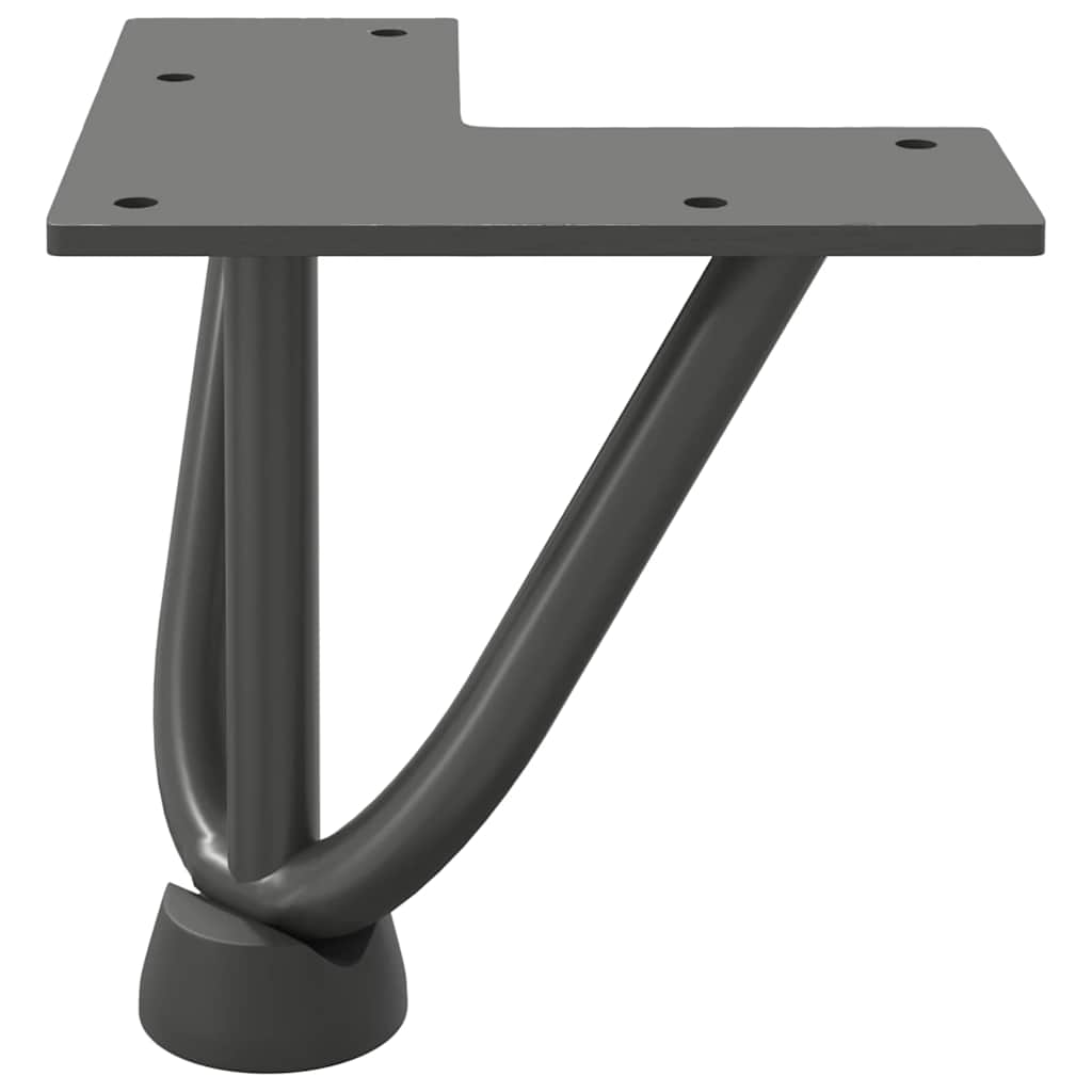 Haarnadelbeine für Couchtisch 4 Stk. Anthrazit 10 cm Massivstahl