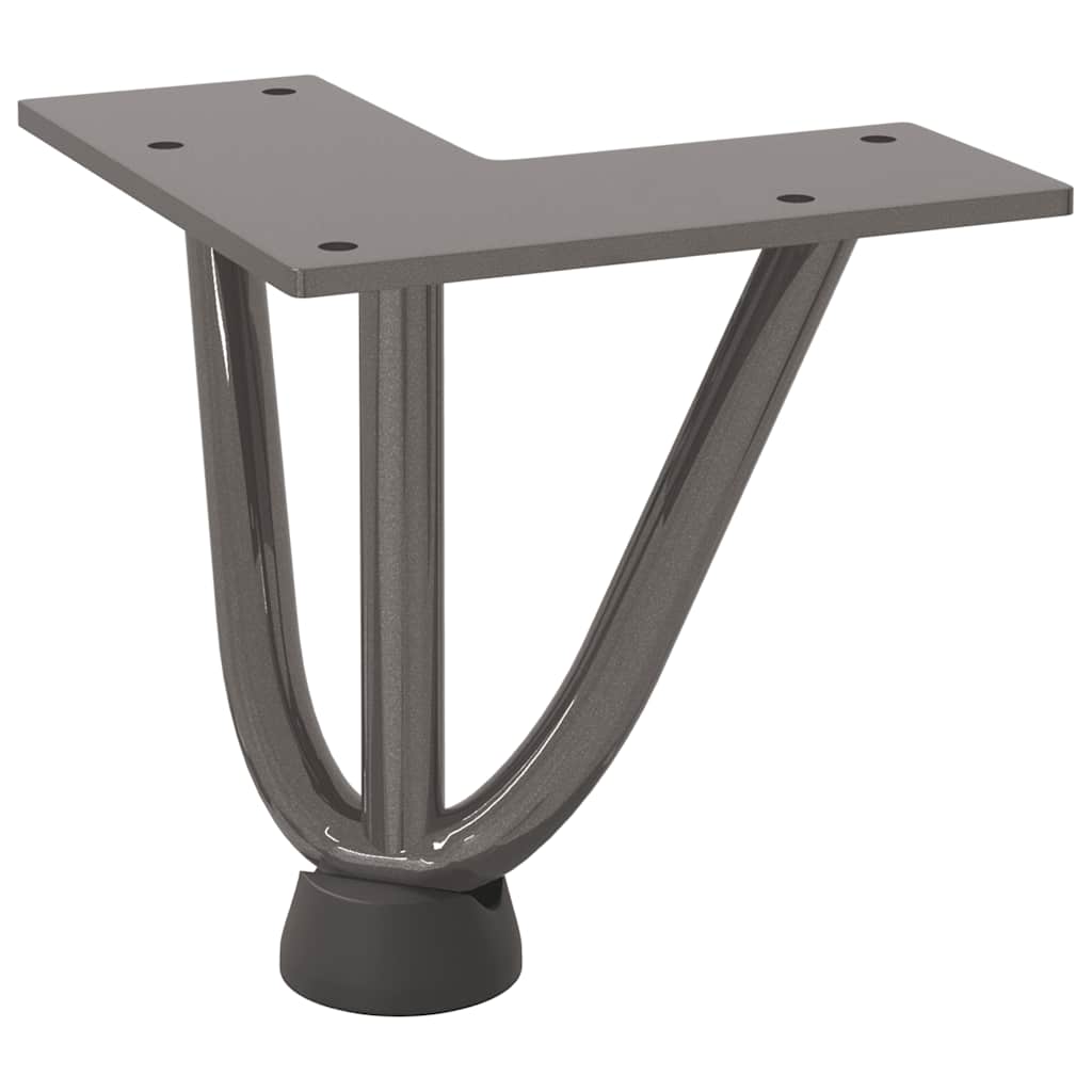 Haarnadelbeine für Couchtisch 4 Stk. Naturstahl 10 cm Massivstahl
