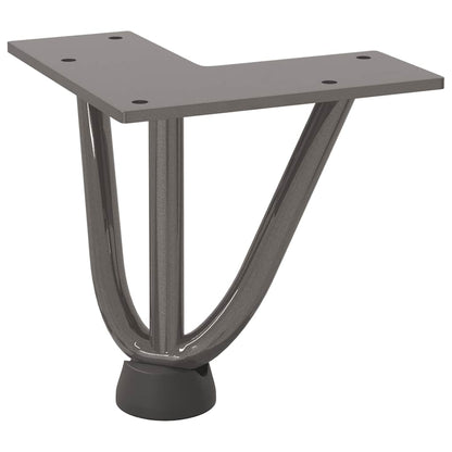 Haarnadelbeine für Couchtisch 4 Stk. Naturstahl 10 cm Massivstahl