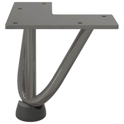 Haarnadelbeine für Couchtisch 4 Stk. Naturstahl 10 cm Massivstahl
