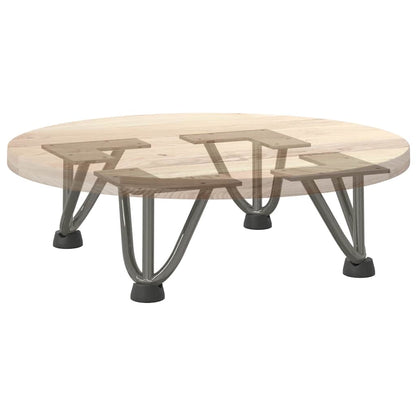 Haarnadelbeine für Couchtisch 4 Stk. Naturstahl 10 cm Massivstahl