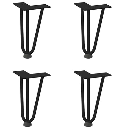 Haarnadelbeine für Couchtisch 4 Stk. Schwarz 20 cm Massivstahl
