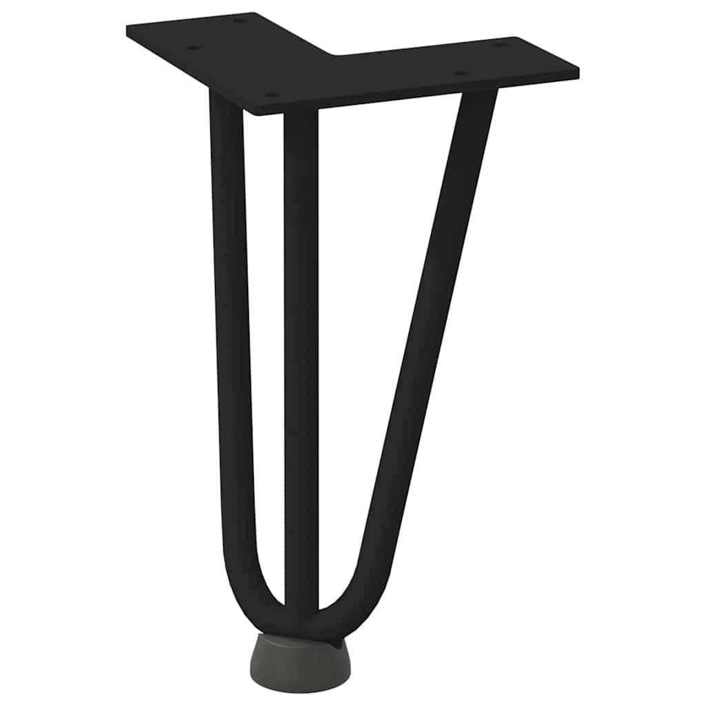 Haarnadelbeine für Couchtisch 4 Stk. Schwarz 20 cm Massivstahl
