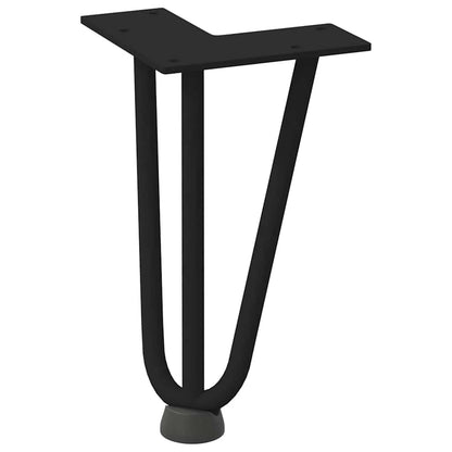 Haarnadelbeine für Couchtisch 4 Stk. Schwarz 20 cm Massivstahl