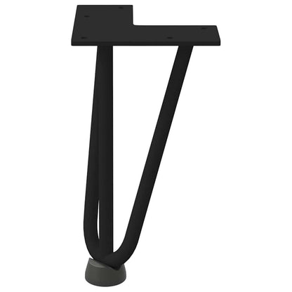 Haarnadelbeine für Couchtisch 4 Stk. Schwarz 20 cm Massivstahl