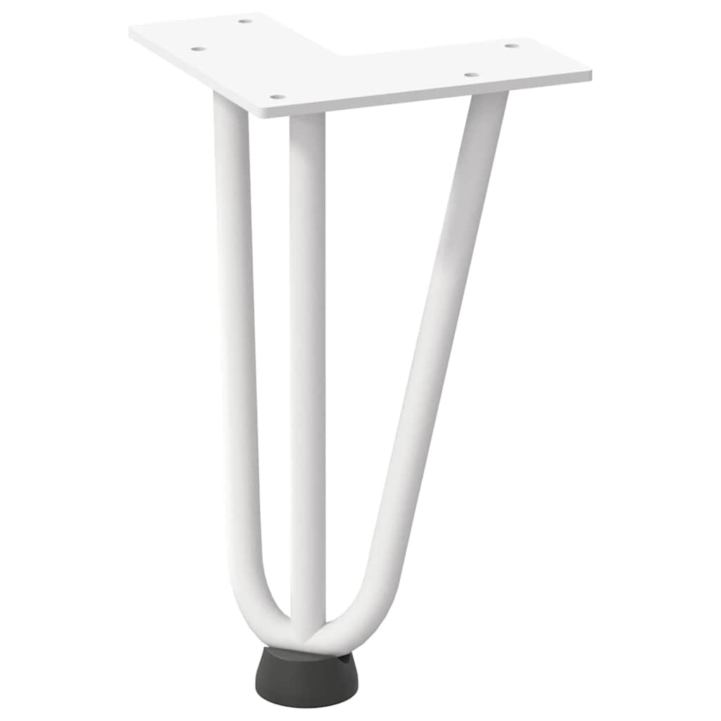 Haarnadelbeine für Couchtisch 4 Stk. Weiß 20 cm Massivstahl