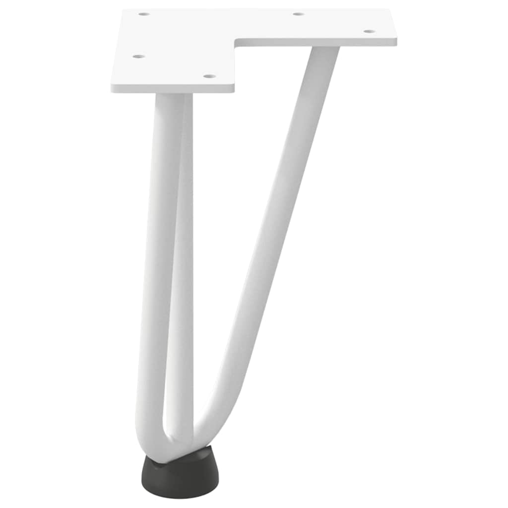 Haarnadelbeine für Couchtisch 4 Stk. Weiß 20 cm Massivstahl
