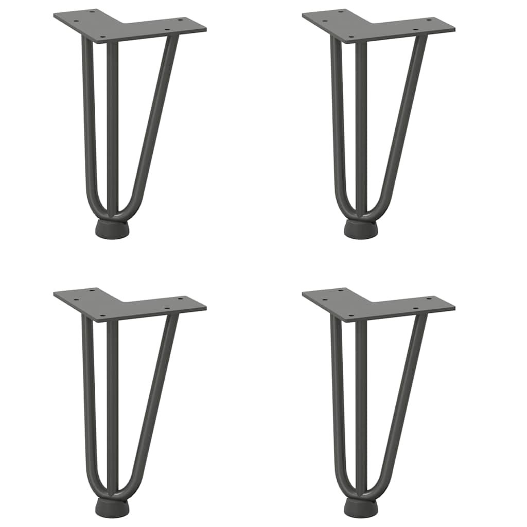 Haarnadelbeine für Couchtisch 4 Stk. Anthrazit 20 cm Massivstahl