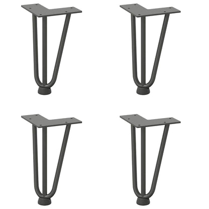 Haarnadelbeine für Couchtisch 4 Stk. Anthrazit 20 cm Massivstahl