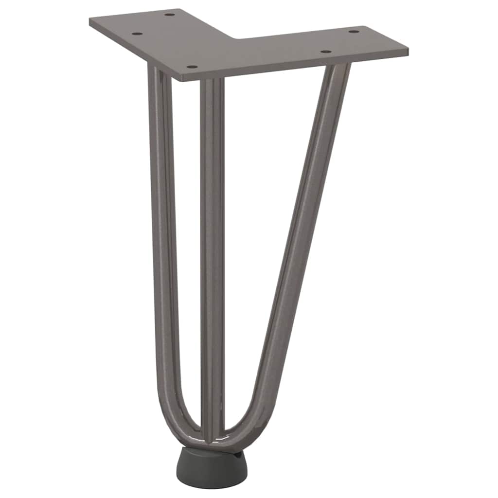 Haarnadelbeine für Couchtisch 4 Stk. Naturstahl 20 cm Massivstahl