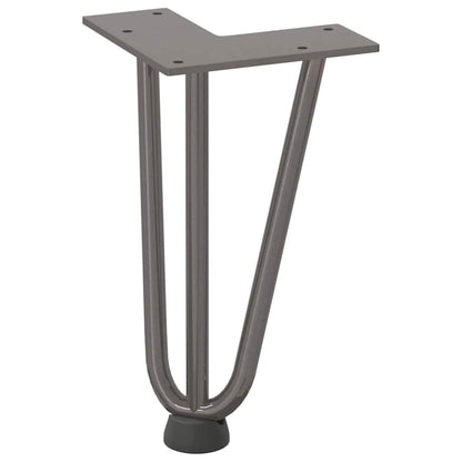 Haarnadelbeine für Couchtisch 4 Stk. Naturstahl 20 cm Massivstahl