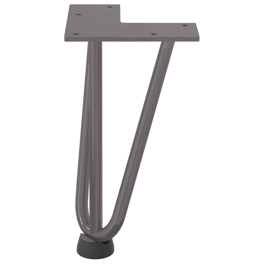 Haarnadelbeine für Couchtisch 4 Stk. Naturstahl 20 cm Massivstahl