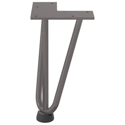 Haarnadelbeine für Couchtisch 4 Stk. Naturstahl 20 cm Massivstahl
