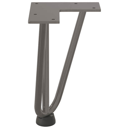 Haarnadelbeine für Couchtisch 4 Stk. Naturstahl 20 cm Massivstahl