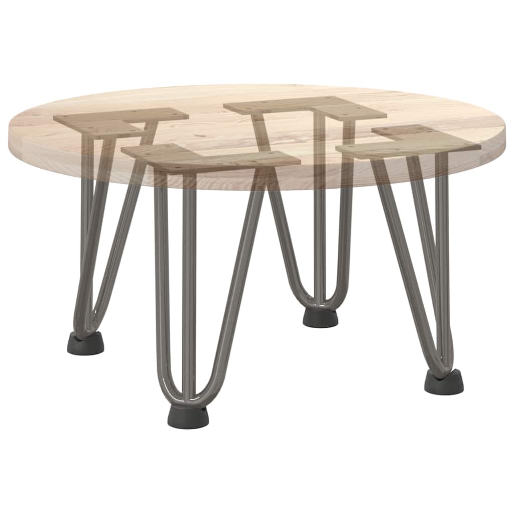Haarnadelbeine für Couchtisch 4 Stk. Naturstahl 20 cm Massivstahl