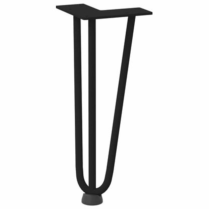 Haarnadelbeine für Couchtisch 4 Stk. Schwarz 30 cm Massivstahl