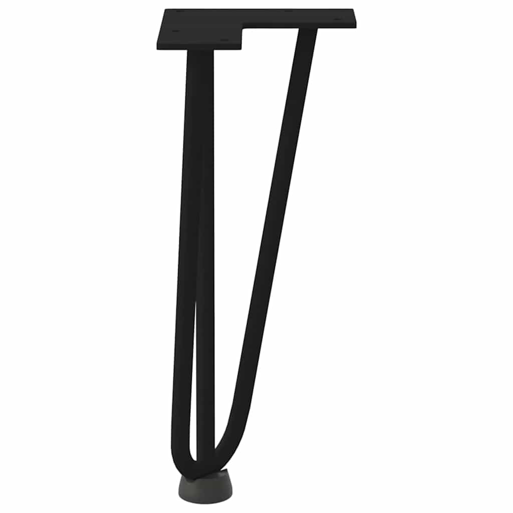Haarnadelbeine für Couchtisch 4 Stk. Schwarz 30 cm Massivstahl