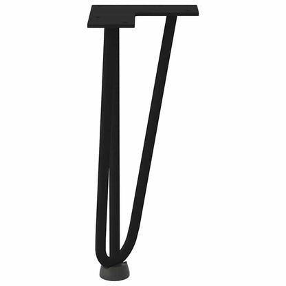 Haarnadelbeine für Couchtisch 4 Stk. Schwarz 30 cm Massivstahl