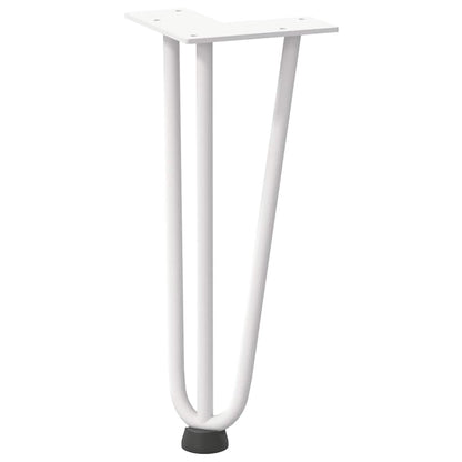 Haarnadelbeine für Couchtisch 4 Stk. Weiß 30 cm Massivstahl