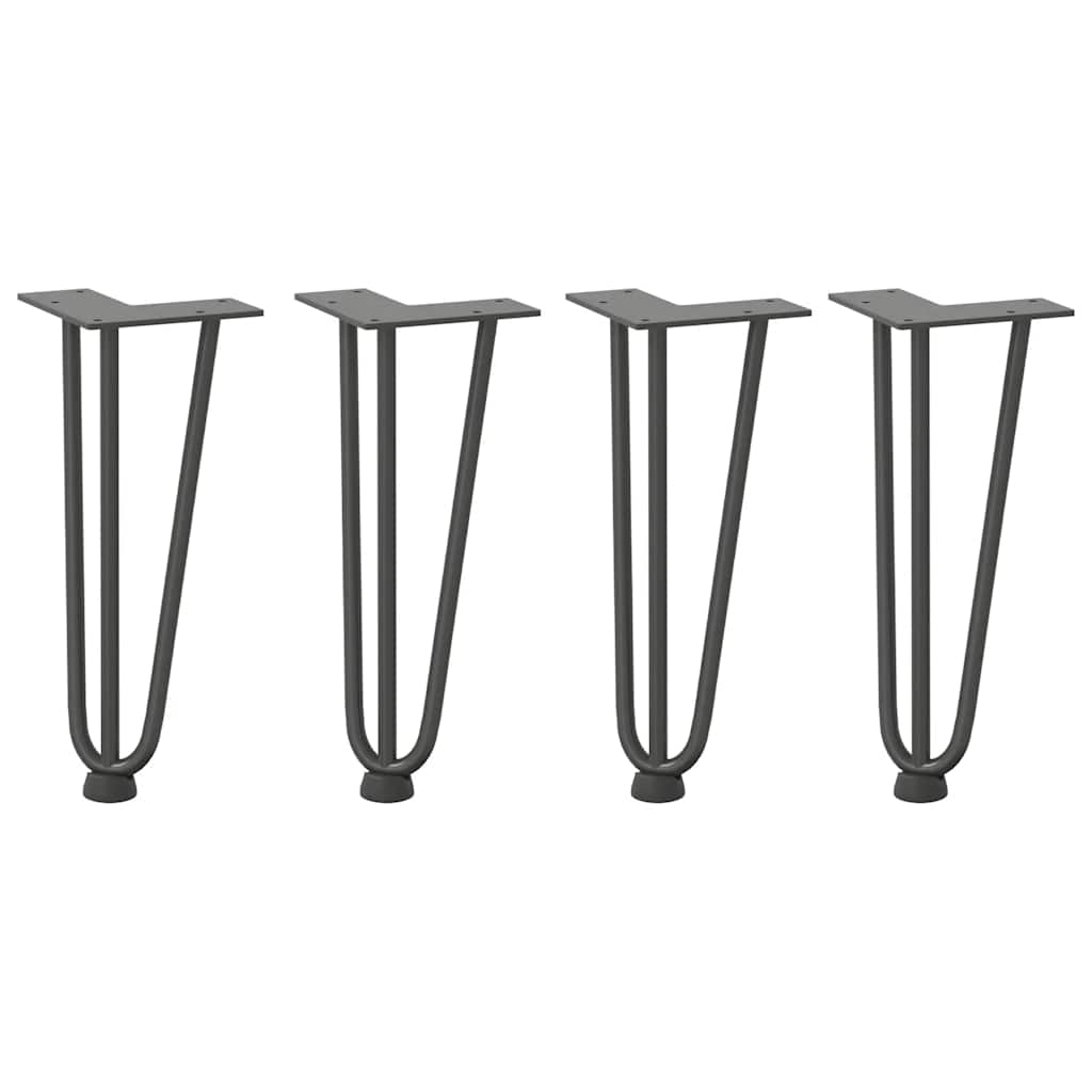 Haarnadelbeine für Couchtisch 4 Stk. Anthrazit 30 cm Massivstahl