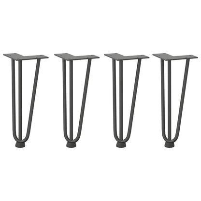 Haarnadelbeine für Couchtisch 4 Stk. Anthrazit 30 cm Massivstahl