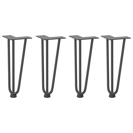 Haarnadelbeine für Couchtisch 4 Stk. Anthrazit 30 cm Massivstahl