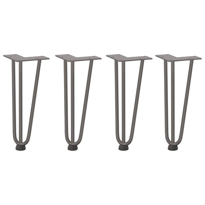 Haarnadelbeine für Couchtisch 4 Stk. Naturstahl 30 cm Massivstahl