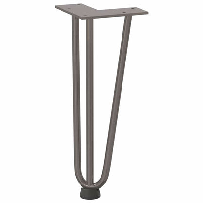 Haarnadelbeine für Couchtisch 4 Stk. Naturstahl 30 cm Massivstahl