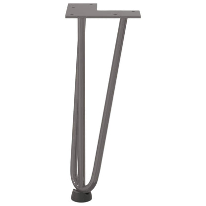 Haarnadelbeine für Couchtisch 4 Stk. Naturstahl 30 cm Massivstahl