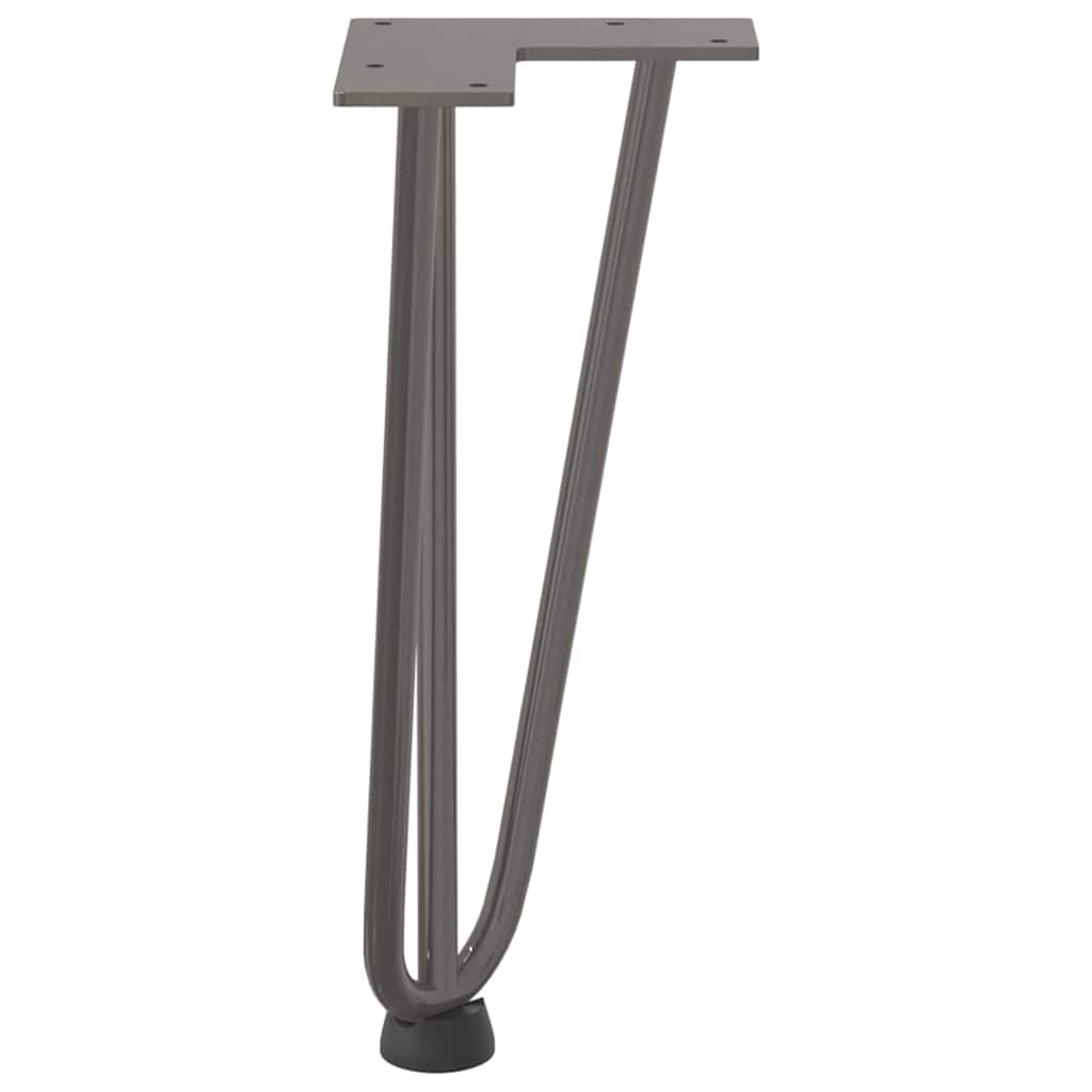 Haarnadelbeine für Couchtisch 4 Stk. Naturstahl 30 cm Massivstahl