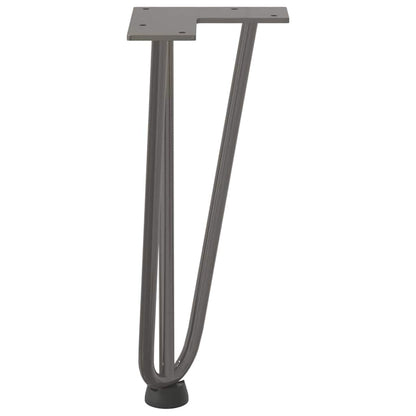 Haarnadelbeine für Couchtisch 4 Stk. Naturstahl 30 cm Massivstahl