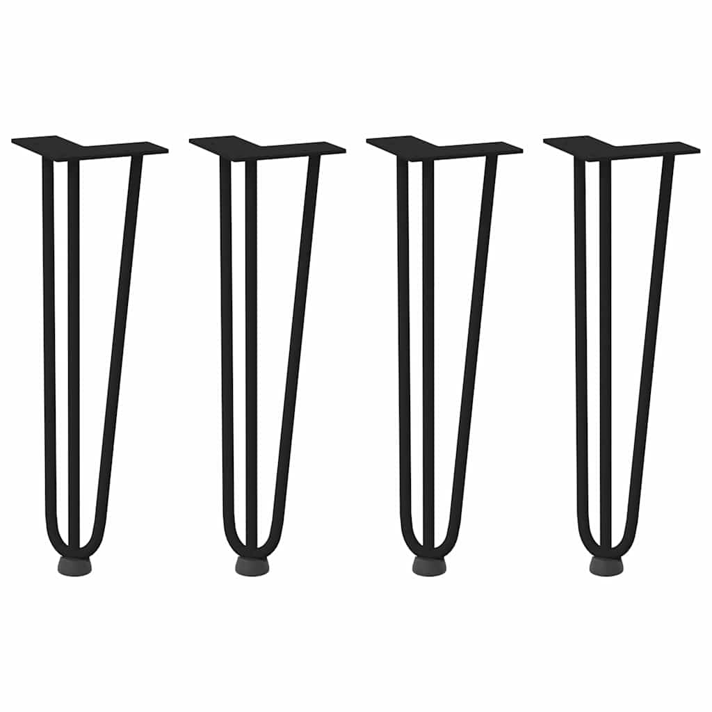 Haarnadelbeine für Couchtisch 4 Stk. Schwarz 42 cm Massivstahl