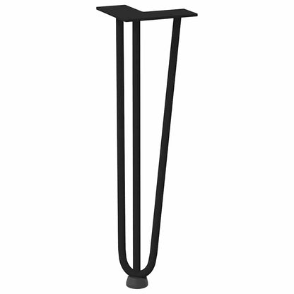 Haarnadelbeine für Couchtisch 4 Stk. Schwarz 42 cm Massivstahl