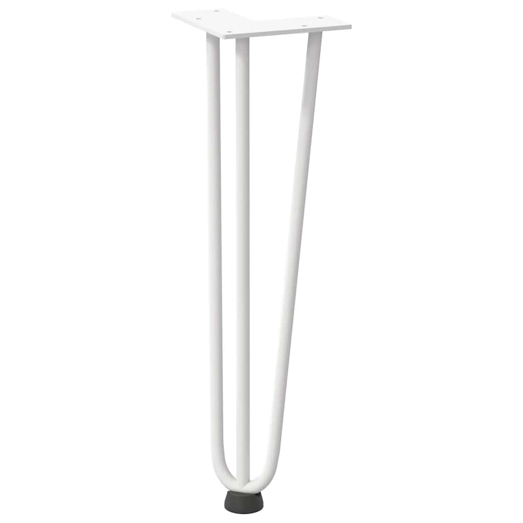 Haarnadelbeine für Couchtisch 4 Stk. Weiß 42 cm Massivstahl