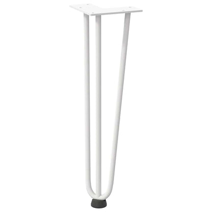 Haarnadelbeine für Couchtisch 4 Stk. Weiß 42 cm Massivstahl