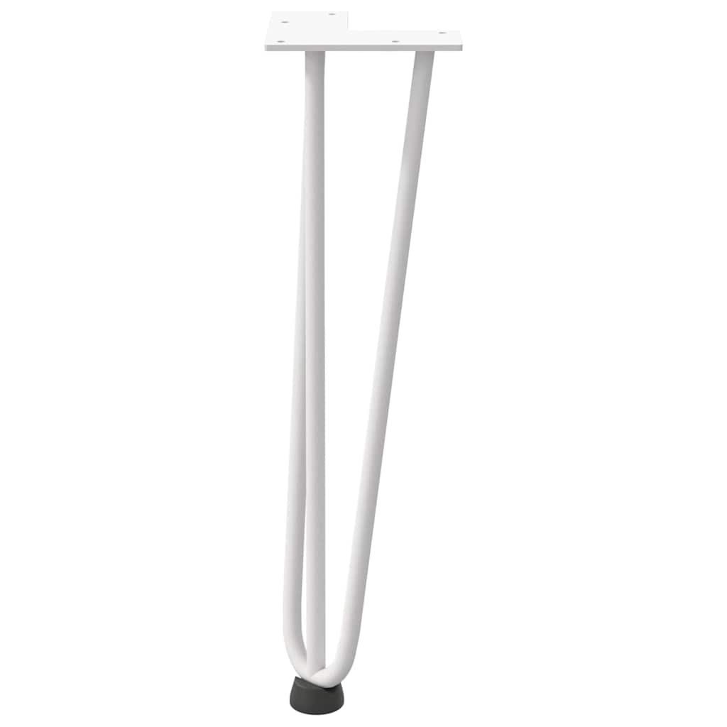 Haarnadelbeine für Couchtisch 4 Stk. Weiß 42 cm Massivstahl