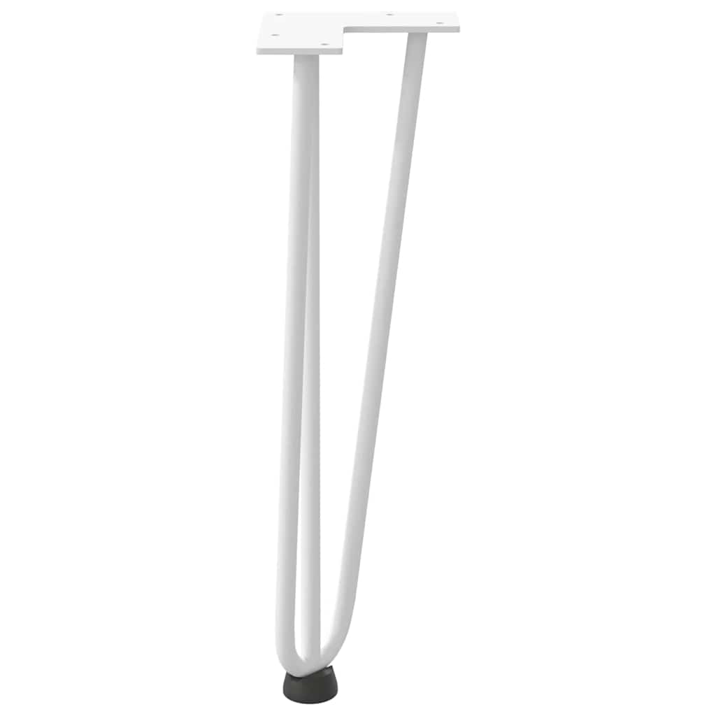 Haarnadelbeine für Couchtisch 4 Stk. Weiß 42 cm Massivstahl
