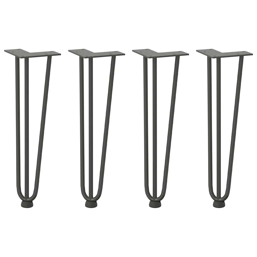 Haarnadelbeine für Couchtisch 4 Stk. Anthrazit 42 cm Massivstahl