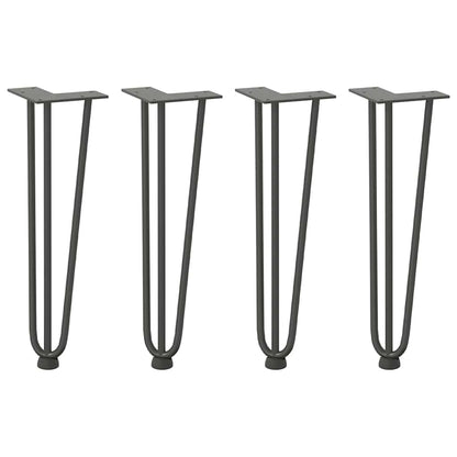 Haarnadelbeine für Couchtisch 4 Stk. Anthrazit 42 cm Massivstahl