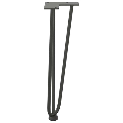 Haarnadelbeine für Couchtisch 4 Stk. Anthrazit 42 cm Massivstahl