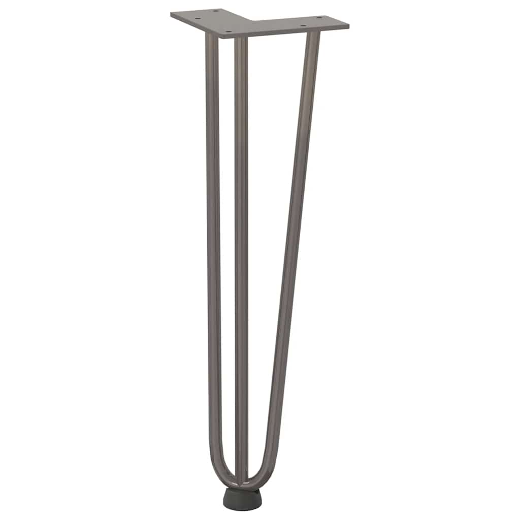 Haarnadelbeine für Couchtisch 4 Stk. Naturstahl 42 cm Massivstahl