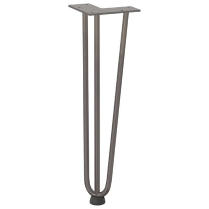 Haarnadelbeine für Couchtisch 4 Stk. Naturstahl 42 cm Massivstahl