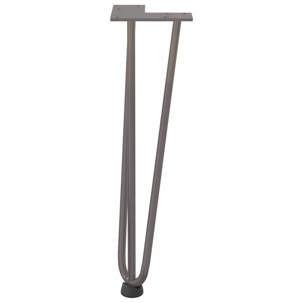 Haarnadelbeine für Couchtisch 4 Stk. Naturstahl 42 cm Massivstahl