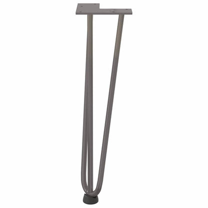 Haarnadelbeine für Couchtisch 4 Stk. Naturstahl 42 cm Massivstahl