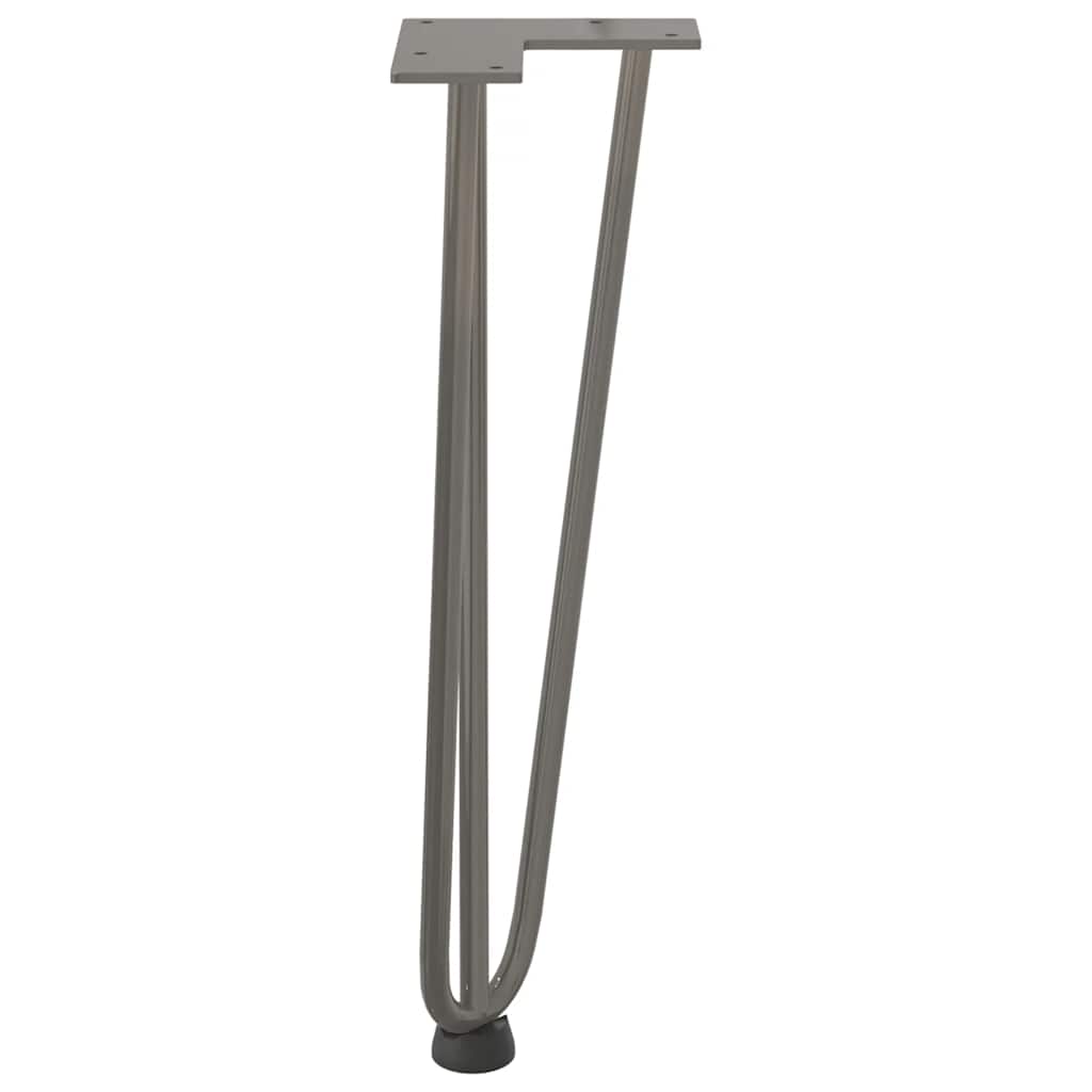 Haarnadelbeine für Couchtisch 4 Stk. Naturstahl 42 cm Massivstahl