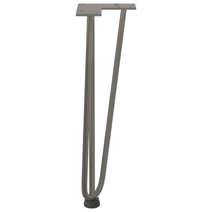 Haarnadelbeine für Couchtisch 4 Stk. Naturstahl 42 cm Massivstahl
