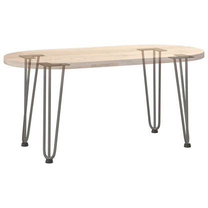 Haarnadelbeine für Couchtisch 4 Stk. Naturstahl 42 cm Massivstahl