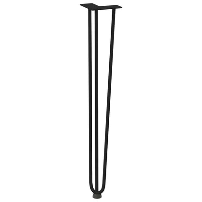 Haarnadelbeine für Konsolentische 4 Stk. Schwarz 72 cm Massivstahl