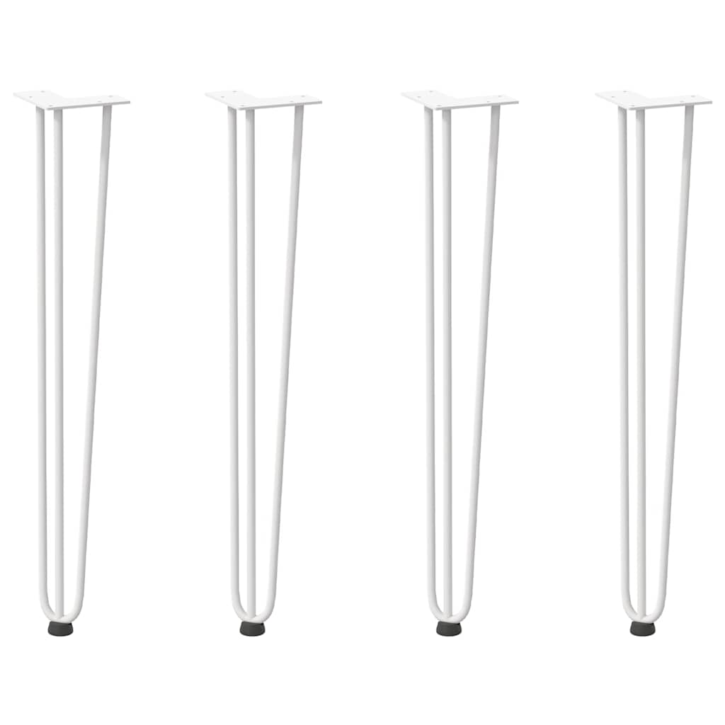 Haarnadelbeine für Konsolentische 4 Stk. Weiß 72 cm Massivstahl